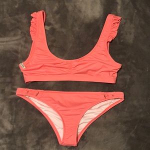 Rhythm pink ruffle bikini